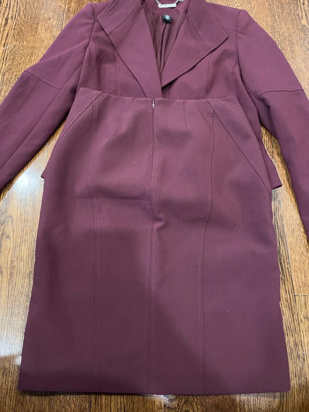 White House Black Market Plum Sheath 2 piece Blazer and skirt